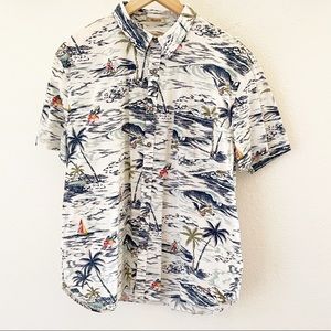 Lucky Brand California Hawaiian Print Button Down